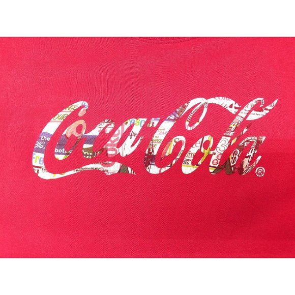 Vintage Coca Cola T-Shirt XL Collage Logo Red Snack Alstyle Barqs Fresca Sprite - Picture 2 of 9
